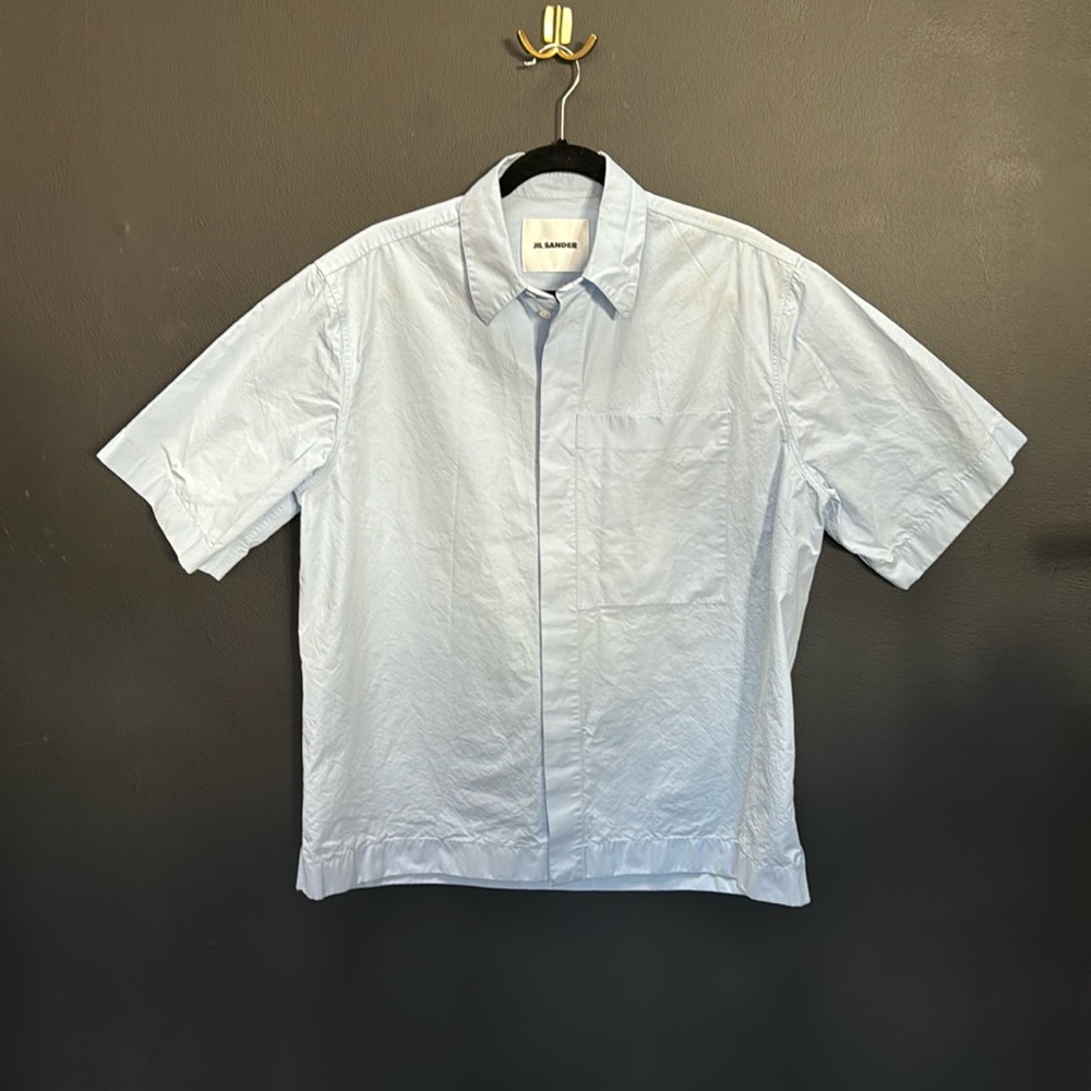 Jil Sander Men’s Short Sleeve Oversized Button Down Shirt